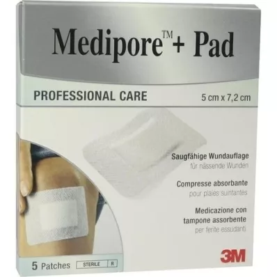 MEDIPORE+Pad 3M 5x7,2cm 3562NP Omietka, 5 ks