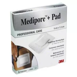 MEDIPORE+Pad 3M 5x7,2cm 3562NP Omietka, 5 ks