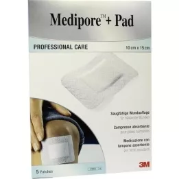 MEDIPORE+Pad 3M 10x15cm 3569NP Náplasti, 5 ks