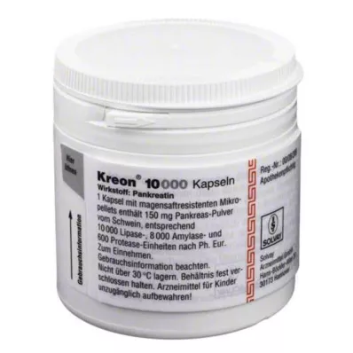 Kreon 10 000 tvrdých kapsúl s gastrorezistentnými peletami, 200 kusov Kreon 10 000 tvrdých kapsúl s gastrorezistentnými peletami, 200 kusov