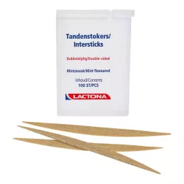 ZAHNHÖLZER Lactona Intersticks mint obojstranné, 100 ks