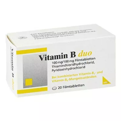 Vitamín B Duo filmom obalené tablety, 20 ks Vitamín B Duo filmom obalené tablety, 20 ks