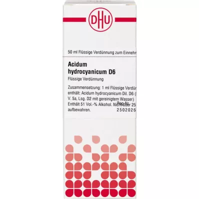 ACIDUM HYDROCYANICUM D 6 riedenie, 50 ml