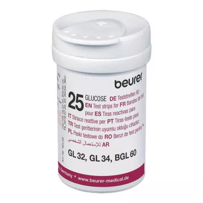 BEURER GL32/GL34/BGL60 Testovacie prúžky na glukózu v krvi, 50 ks