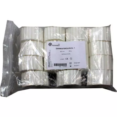 Dentálne bavlnené rolky veľkosť 1, priemer 8 mm, 300 g Dentálne bavlnené rolky veľkosť 1, priemer 8 mm, 300 g