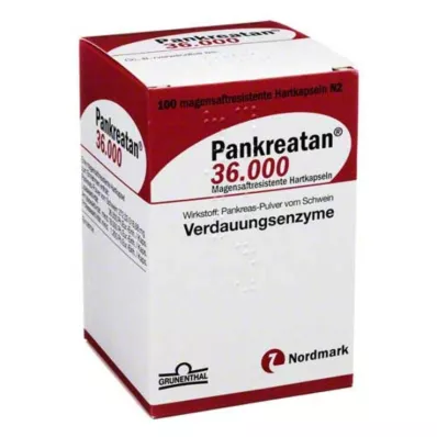 Pankreatan 36 000 gastrorezistentných kapsúl, 100 kusov Pankreatan 36 000 gastrorezistentných kapsúl, 100 kusov