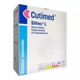 CUTIMED Siltec L penový obväz 10x10 cm tenký, 12 ks