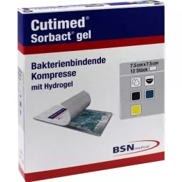 CUTIMED Gélové kompresy Sorbact 7,5x7,5 cm, 12 ks