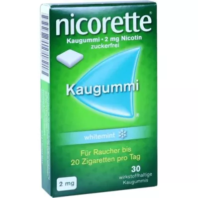 NICORETTE Žuvačky 2 mg biela mäta, 30 ks