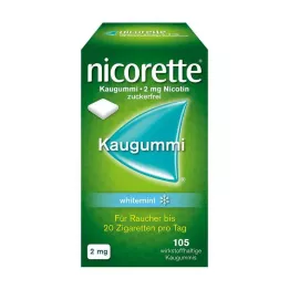 NICORETTE Žuvačky 2 mg biela mäta, 105 ks