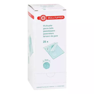 Gázové tampóny veľkosti slivky, sterilné (25x2 kusy) Gázové tampóny veľkosti slivky, sterilné (25x2 kusy)