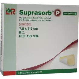 SUPRASORB P PU-Pena nelepiaca 7,5x7,5 cm, 8 ks