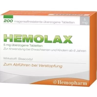 HEMOLAX 5 mg enterálne obalené tablety, 200 ks