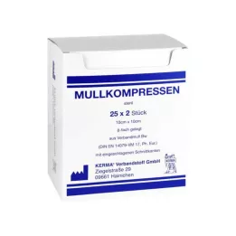 MULLKOMPRESSEN 10x10 cm sterilné 8x BW, 25X2 ks