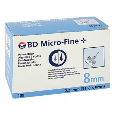 BD Mikrojemné + 8 mm ihly 0,25 x 8 mm, 100 ks