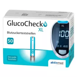 GLUCOCHECK XL Testovacie prúžky na glukózu v krvi, 50 ks