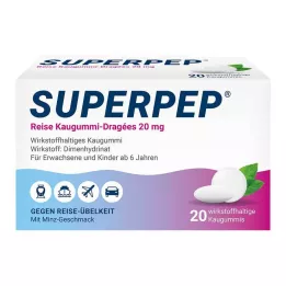 SUPERPEP Cestovné žuvačky Dragees 20 mg, 20 ks