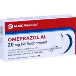 OMEPRAZOL AL 20 mg b.Sodbr.žalúdočné tablety, 7 ks