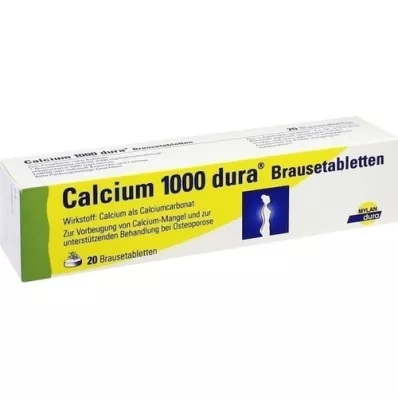 CALCIUM 1000 dura šumivých tabliet, 20 ks