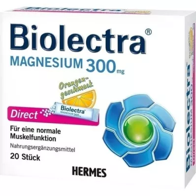 BIOLECTRA Magnézium 300 mg Direct Orange Sticks, 20 ks