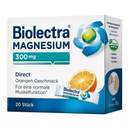 BIOLECTRA Magnézium 300 mg Direct Orange Sticks, 20 ks