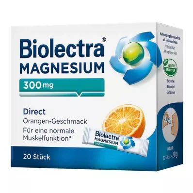 BIOLECTRA Magnézium 300 mg Direct Orange Sticks, 20 ks