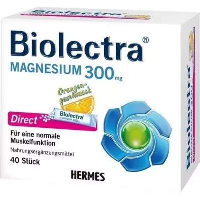 BIOLECTRA Magnézium 300 mg Direct Orange Sticks, 40 ks