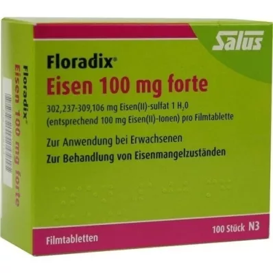 FLORADIX Železo 100 mg forte filmom obalené tablety, 100 ks