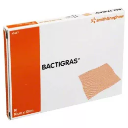 BACTIGRAS Antiseptická parafínová gáza 10x10 cm, 10 ks