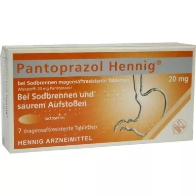 PANTOPRAZOL Hennig na pálenie záhy 20 mg msr. tablety, 7 ks