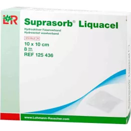 SUPRASORB Obväz z hydroaktívnych vlákien Liquacel 10x10 cm, 8 ks