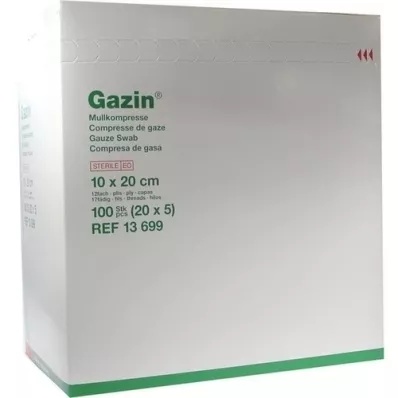 GAZIN Gáza 10x20 cm sterilná 12x extra veľká, 20X5 ks