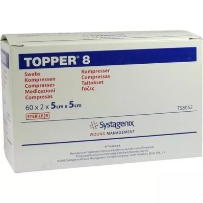 TOPPER 8 Kompr.5x5 cm sterilné, 60X2 ks
