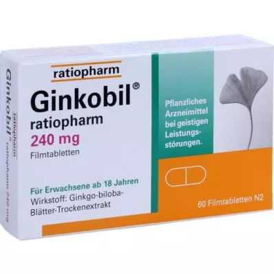 GINKOBIL-ratiopharm 240 mg filmom obalené tablety, 60 ks