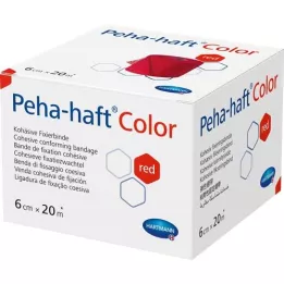 PEHA-HAFT Farebná fixačná páska bez latexu 6 cmx20 m červená, 1 ks