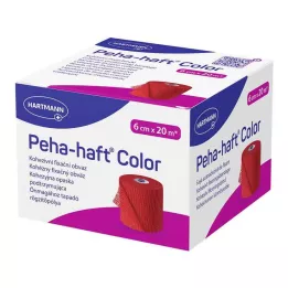 PEHA-HAFT Farebná fixačná páska bez latexu 6 cmx20 m červená, 1 ks