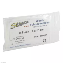 SENADA Obväz na rany 6x10 cm, 8 ks