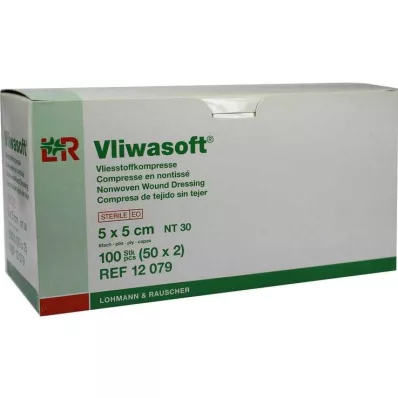 Vliwasoft fleecové obklady 5x5cm 6-vrstvové sterilné, 50x2 kusy Vliwasoft fleecové obklady 5x5cm 6-vrstvové sterilné, 50x2 kusy