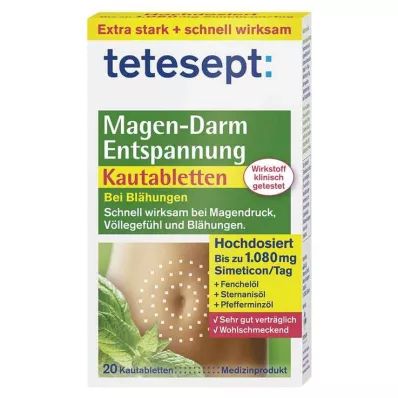 Tetesept gastrointestinálne relaxačné žuvacie tablety, 20 ks Tetesept gastrointestinálne relaxačné žuvacie tablety, 20 ks