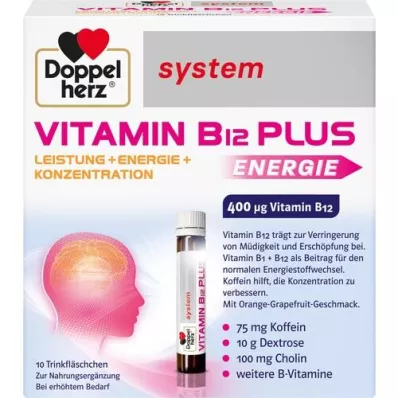 DOPPELHERZ Ampulky na pitie systému Vitamin B12 Plus, 10X25 ml