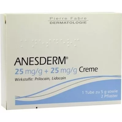 ANESDERM 25 mg/g + 25 mg/g krém + 2 náplasti, 5 g