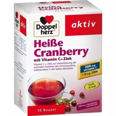 DOPPELHERZ horúce brusnicové granule s vitamínom C+zinok, 10 ks