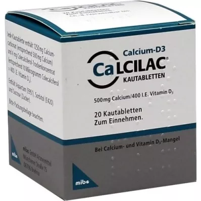 CALCILAC Žuvacie tablety, 20 ks
