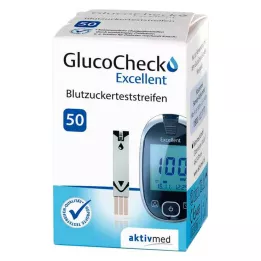 GLUCOCHECK Vynikajúce testovacie prúžky, 50 ks