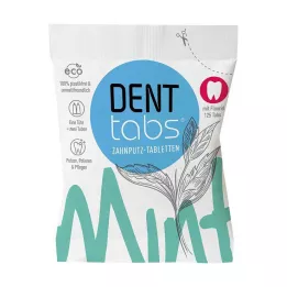DENTTABS Tablety na zubnú kefku stévia-mäta s fluoridom, 125 ks
