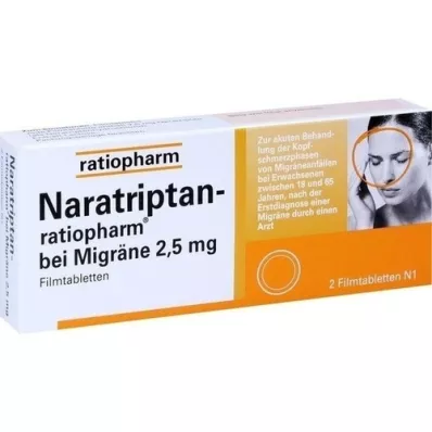 NARATRIPTAN-ratiopharm na migrénu filmom obalené tablety, 2 ks