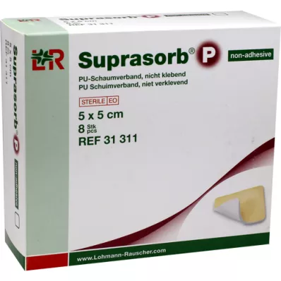 SUPRASORB P PU-Pena nelepiaca 5x5 cm, 8 ks