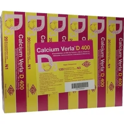 CALCIUM VERLA D 400 šumivé tablety, 120 kapsúl