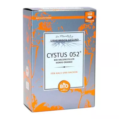 CYSTUS 052 Bio pastilky na hrdlo med pomaranč, 132 ks