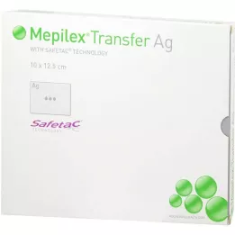 MEPILEX Transfer Ag penový obväz 10x12,5 cm sterilný, 5 ks